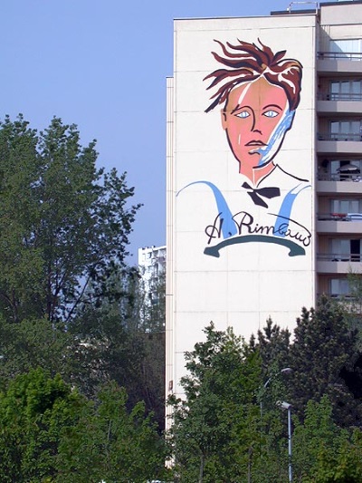 Portrait sur mur de la rue des Pivoines. 