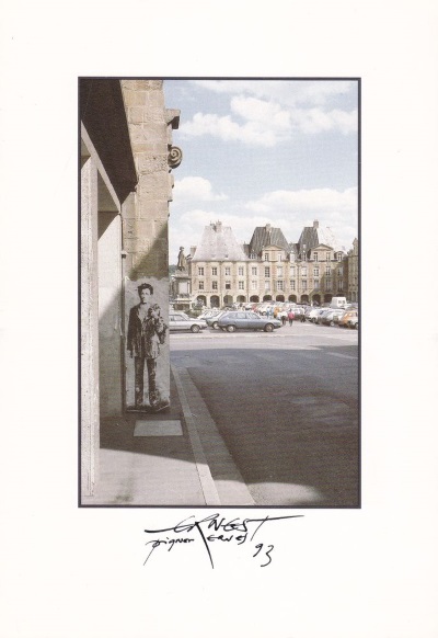 Carte postale RIMBAUD dans une rue de Charleville (rue de Mantoue)  (dédicacée par PIGNON-ERNEST en 1993)