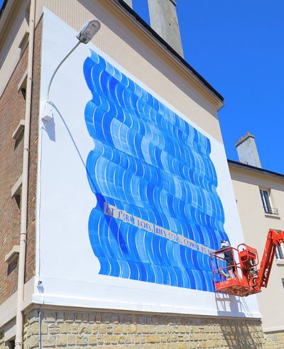 Fresque en cours de réalisation. Photo Ville de Charleville-Mézières