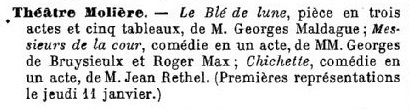 Extrait du journal Le Monde Artiste
en date du 14 janvier 1906