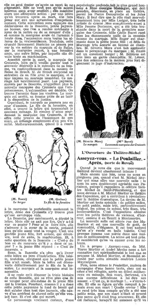Journal du dimanche 20 décembre 1908
présentant la pièce La Boscotte. Partie 2