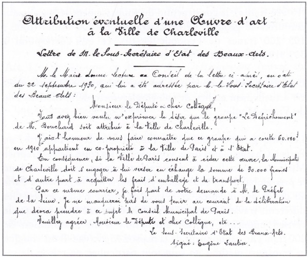 Conseil municipal de Charleville le 29 septembre 1930