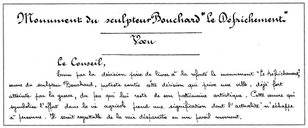 Vœu du Conseil municipal de Charleville du 26 janvier 1942