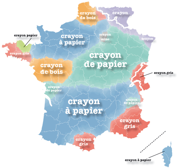 Carte des appellations selon les régions