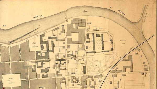 Plan Charleville 1886 avec le nouveau port