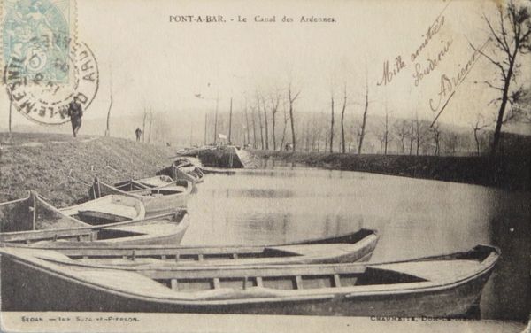 Carte postale Pont-à-Bar Le Canal des Ardennes