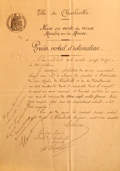Procès verbal d'estimation 24 octobre 1893
Archives Départementales des Ardennes