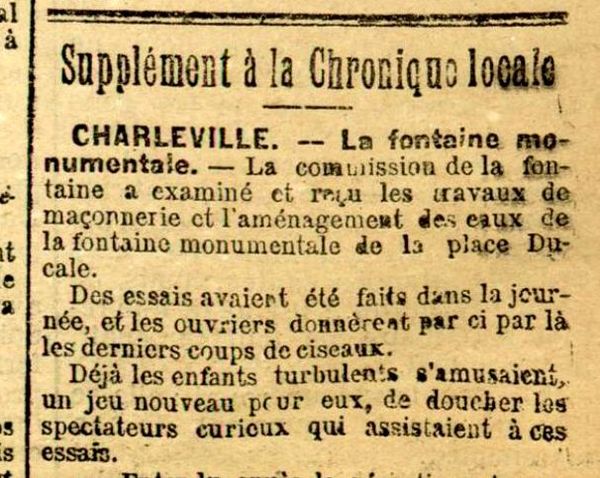 Réception des travaux
Le Petit Ardennais du 18 octobre 1899