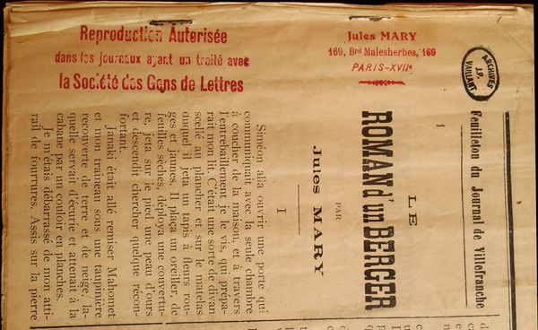 Tampon Reproduction autorisée dans les journaux ayant un traité avec la Société des Gens de Lettres
Journal de Villefranche
Archives Jean-Paul Vaillant
Archives Départementales des Ardennes