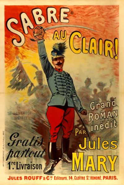 Publicité pour le roman Sabre au clair de Jules Mary