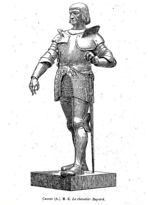 Dessin de la statue en bronze du Chevalier Bayard