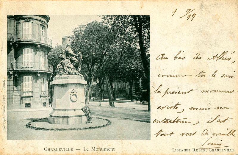 Carte postale Le monument en 1899
